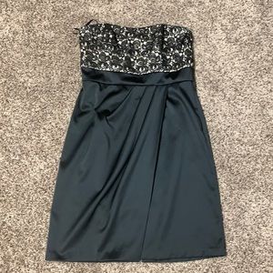 White House Black Market Strapless Dress with Lace Bodice